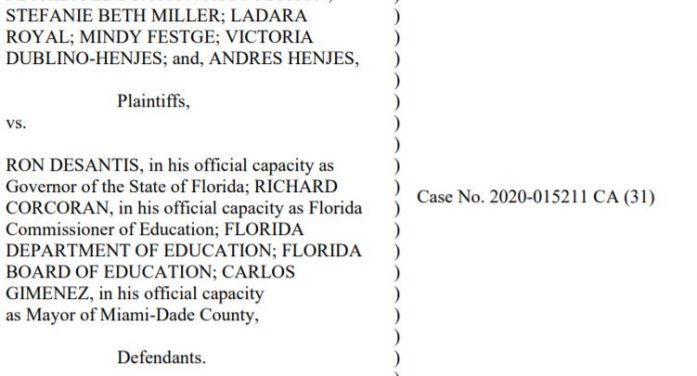 gov desantis, lawsuit, daily lash, florida schools Florida Education Association files emergency order against Gov. Ron DeSantis to keep schools closed